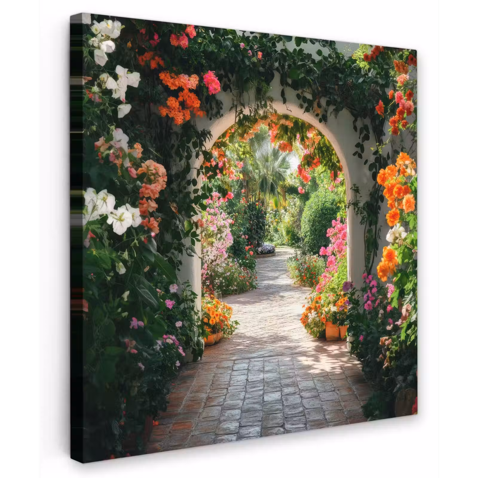 Canvas schilderij - Doorkijk - Bloemen - Natuur - Bloementuin — 1