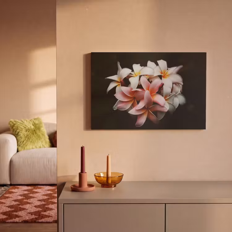 Canvas schilderij - Bloemen - Roze - Zwart - Flora - Botanisch — 2