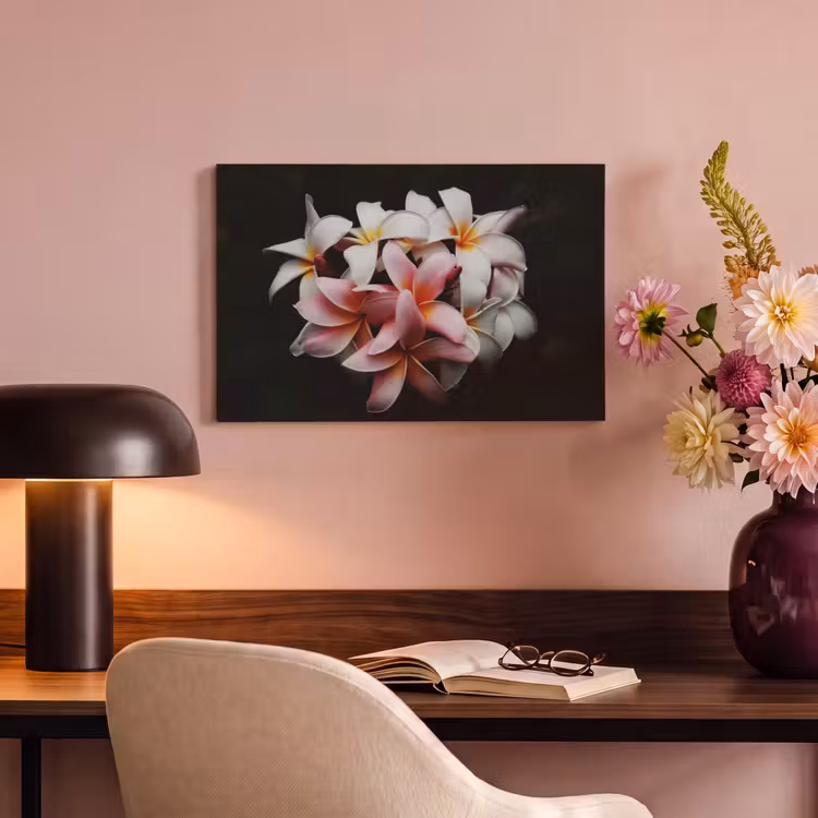 Canvas schilderij - Bloemen - Roze - Zwart - Flora - Botanisch — 4