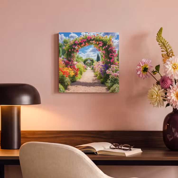 Canvas schilderij - Doorkijk - Bloemen - Kleurrijk - Natuur — 4