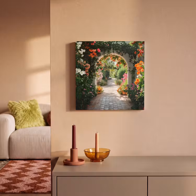 Canvas schilderij - Doorkijk - Bloemen - Natuur - Bloementuin — 2