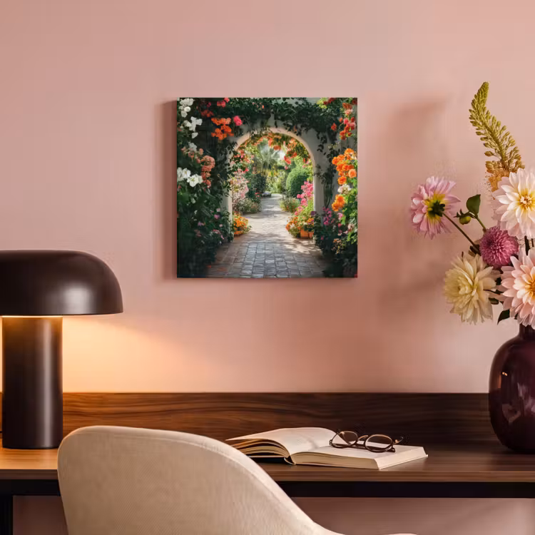 Canvas schilderij - Doorkijk - Bloemen - Natuur - Bloementuin — 4