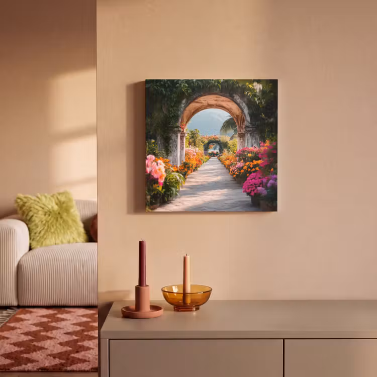 Canvas schilderij - Doorkijk - Bloemen - Tropisch - Kleurrijk — 2