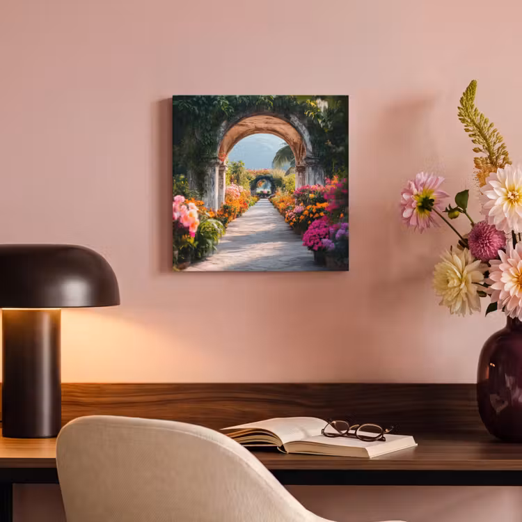 Canvas schilderij - Doorkijk - Bloemen - Tropisch - Kleurrijk — 4