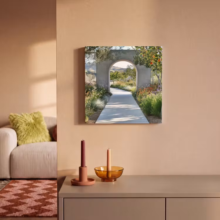 Canvas schilderij - Doorkijk - Pad - Beton - Landschap — 2