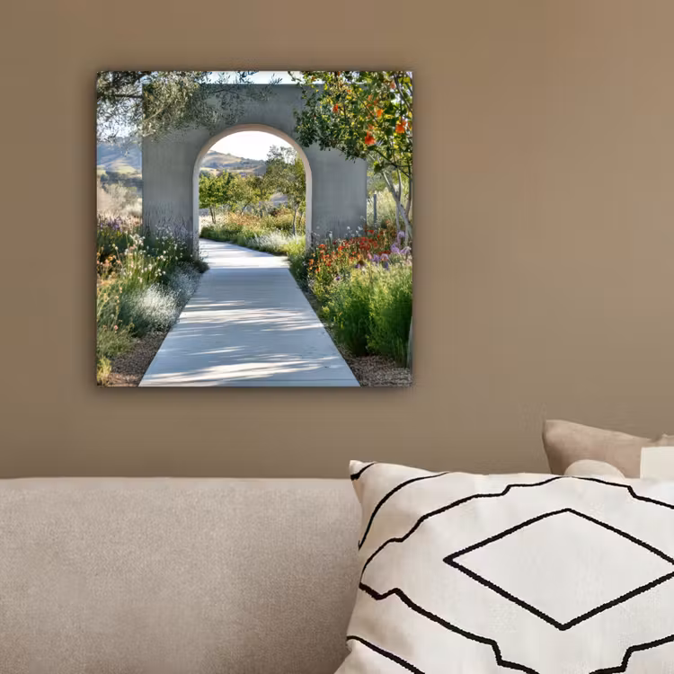 Canvas schilderij - Doorkijk - Pad - Beton - Landschap — 3