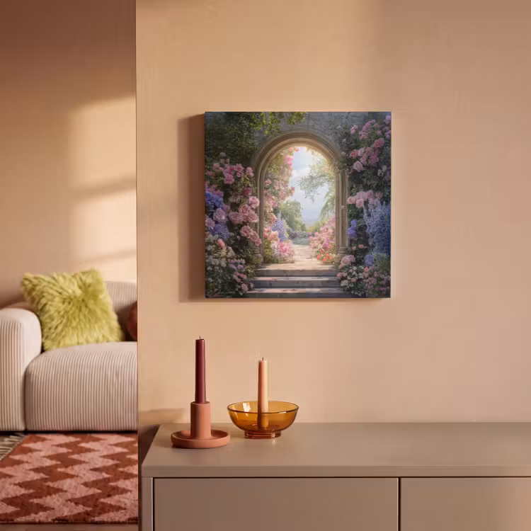 Canvas schilderij - Doorkijk - Rozen - Vintage - Bloemen — 2
