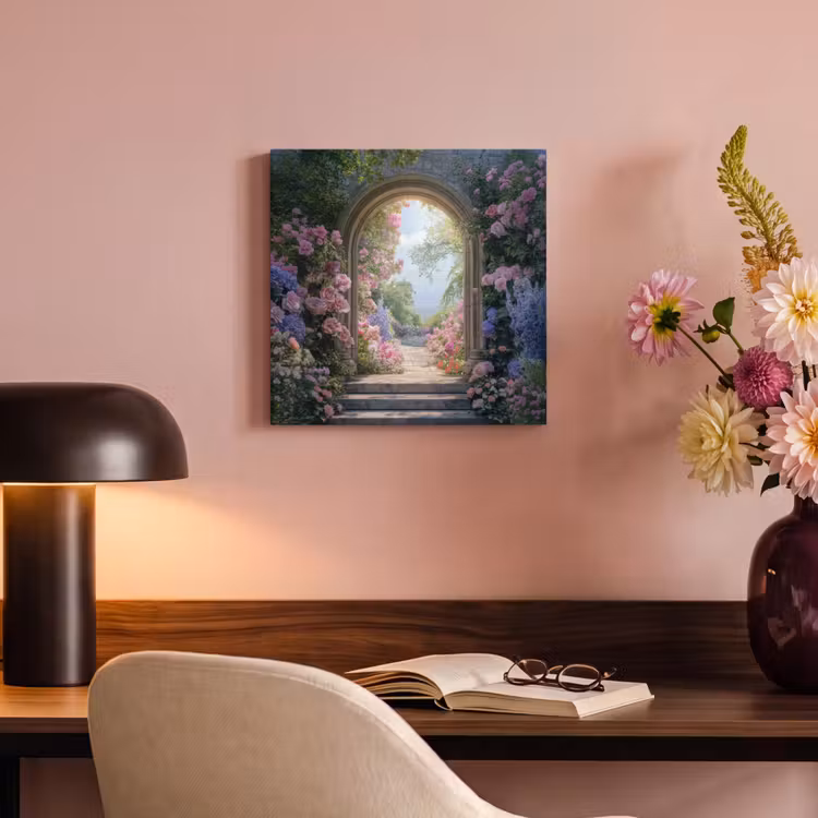 Canvas schilderij - Doorkijk - Rozen - Vintage - Bloemen — 4