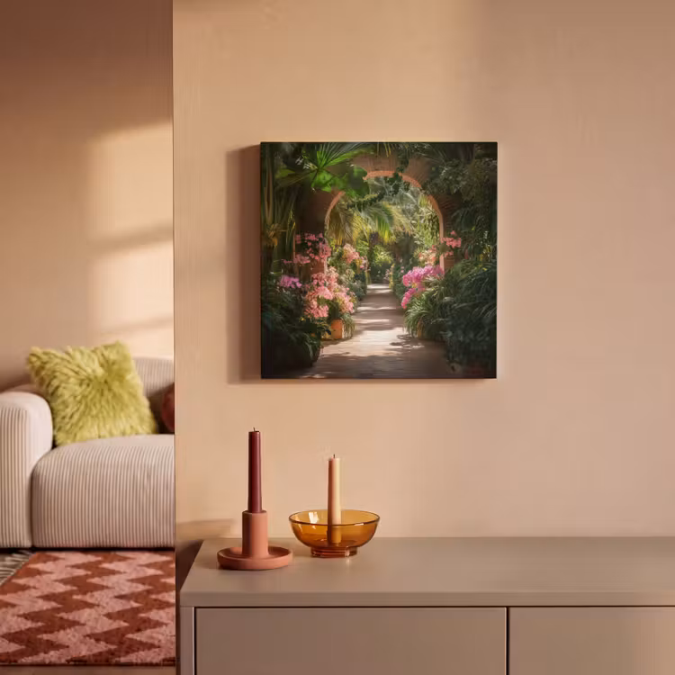 Canvas schilderij - Doorkijk - Tropisch - Bloemen - Natuur — 2
