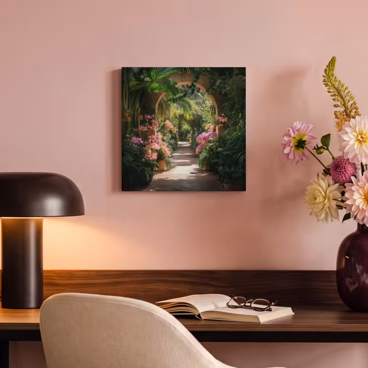 Canvas schilderij - Doorkijk - Tropisch - Bloemen - Natuur — 4