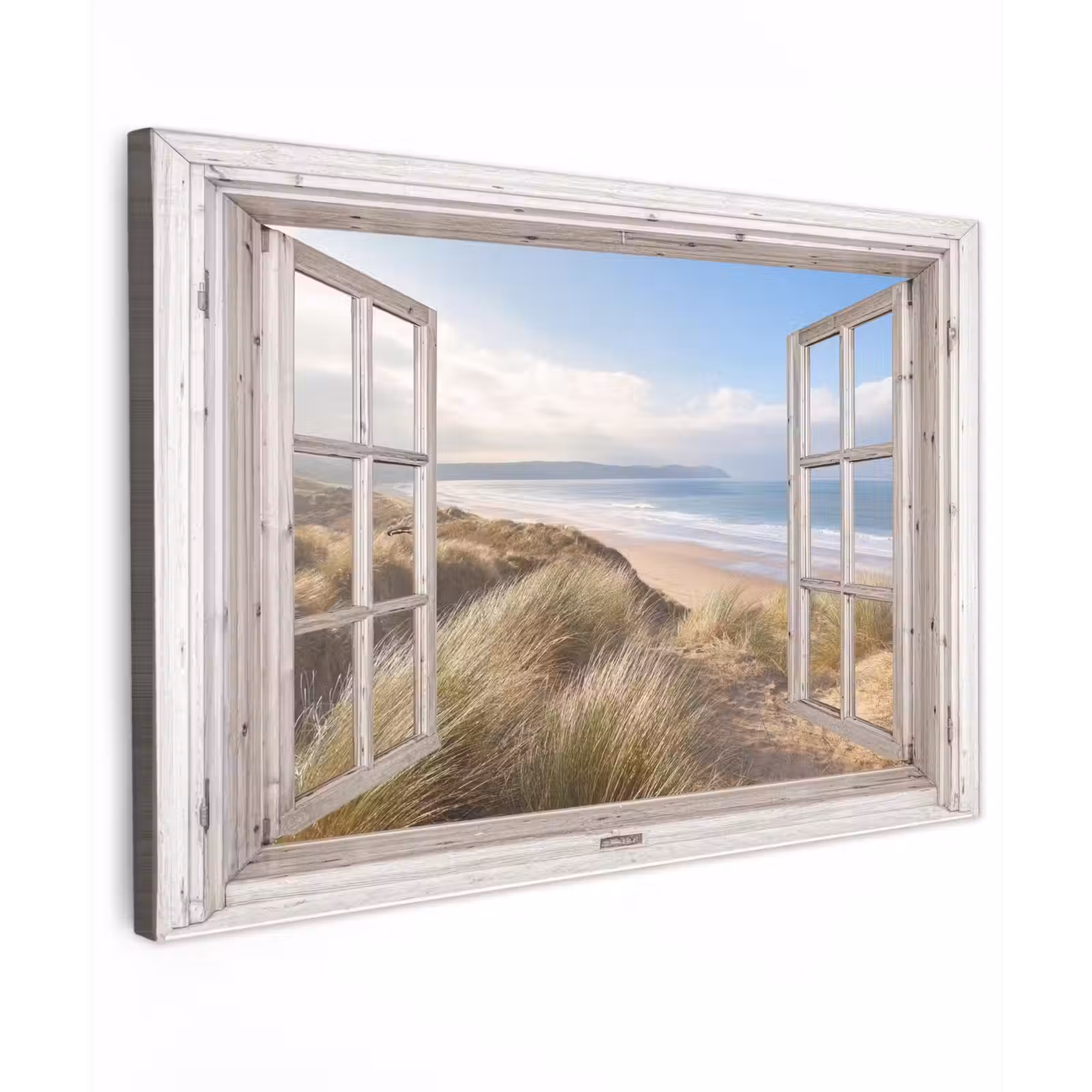 Canvas schilderij - Doorkijk - Zee - Strand - Duinen — 1