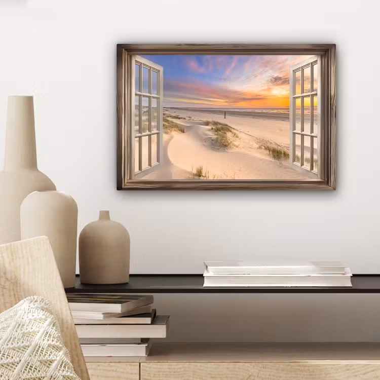 Canvas schilderij - Doorkijk - Strand - Duinen - Natuur - Landschap — 5