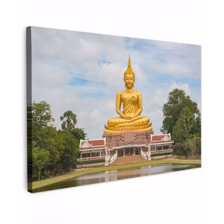 Canvas schilderij - Boeddha - Buddha beeld - Goud - Religie — 1