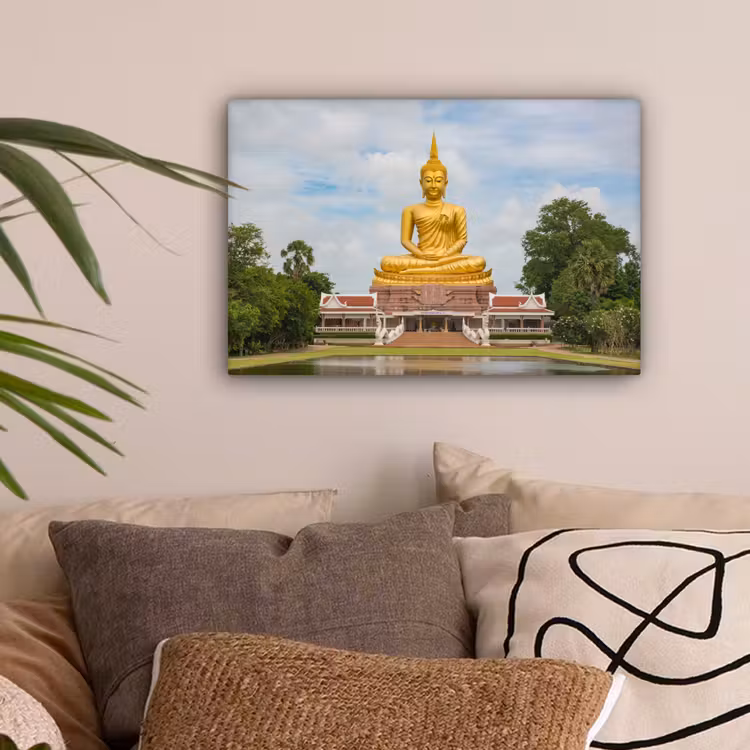 Canvas schilderij - Boeddha - Buddha beeld - Goud - Religie — 2