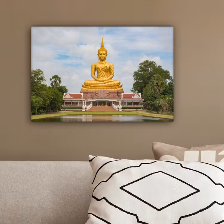 Canvas schilderij - Boeddha - Buddha beeld - Goud - Religie — 3