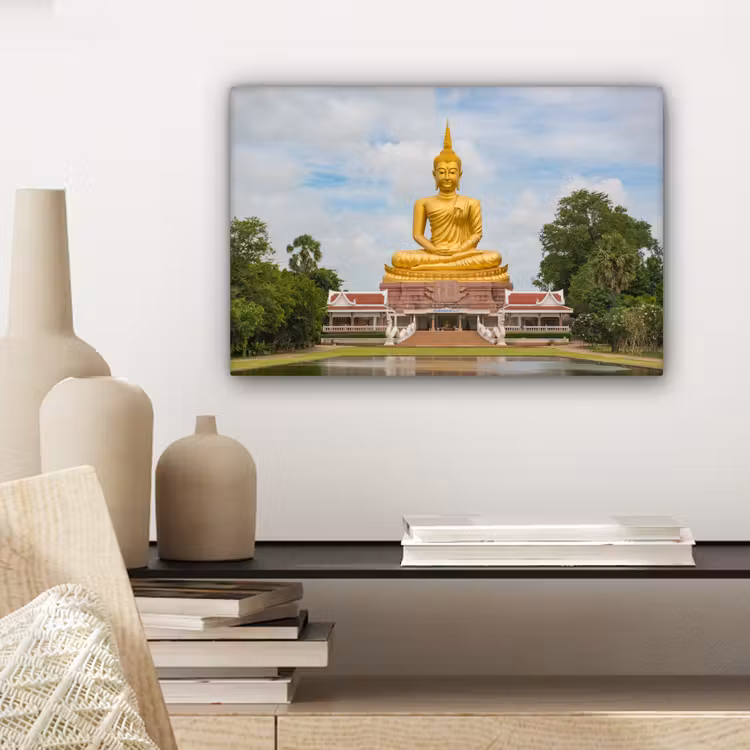Canvas schilderij - Boeddha - Buddha beeld - Goud - Religie — 5