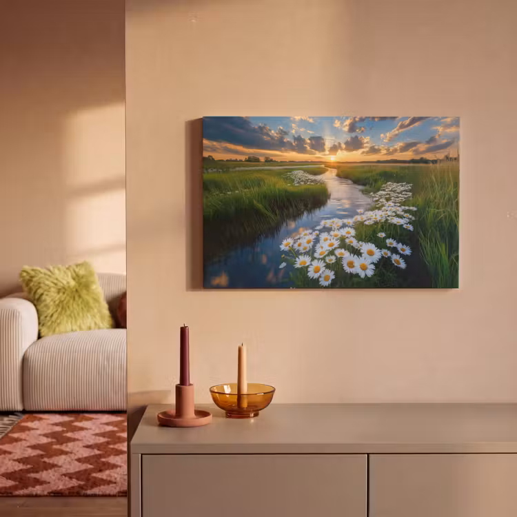 Canvas schilderij - Beekje - Landschap - Margriet — 2