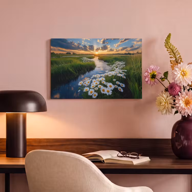 Canvas schilderij - Beekje - Landschap - Margriet — 4