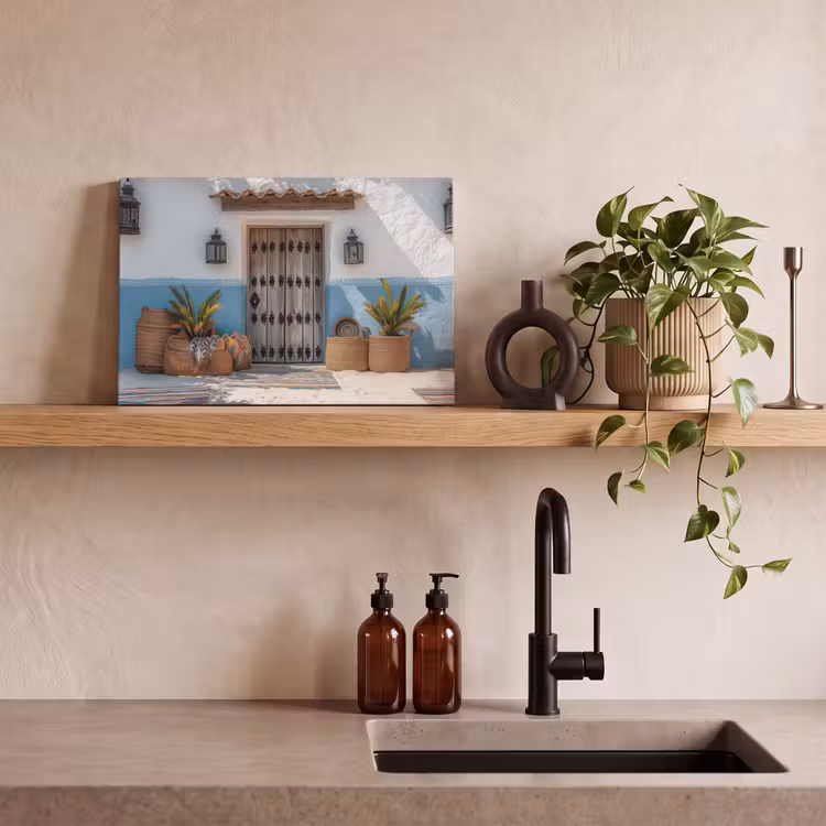 Canvas schilderij - Deur - Manden - Planten — 3