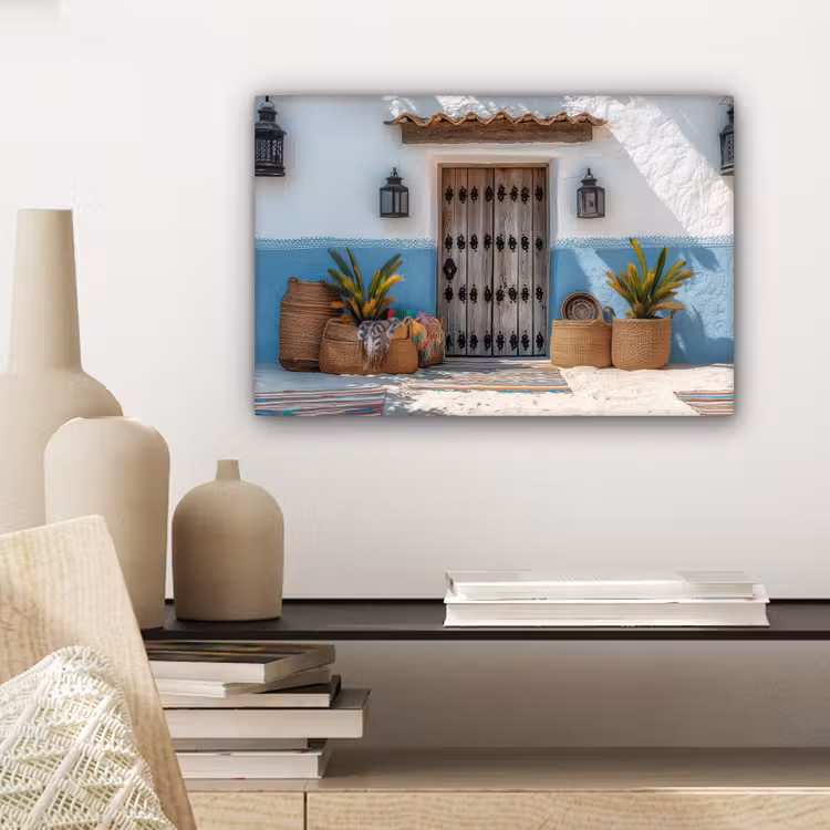 Canvas schilderij - Deur - Manden - Planten — 5