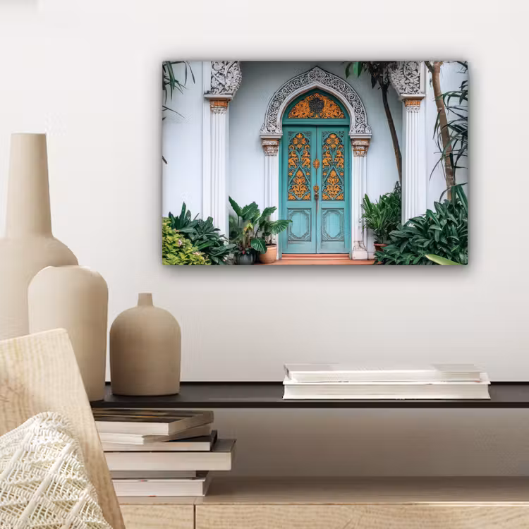 Canvas schilderij - Deur - Patronen - Planten — 5