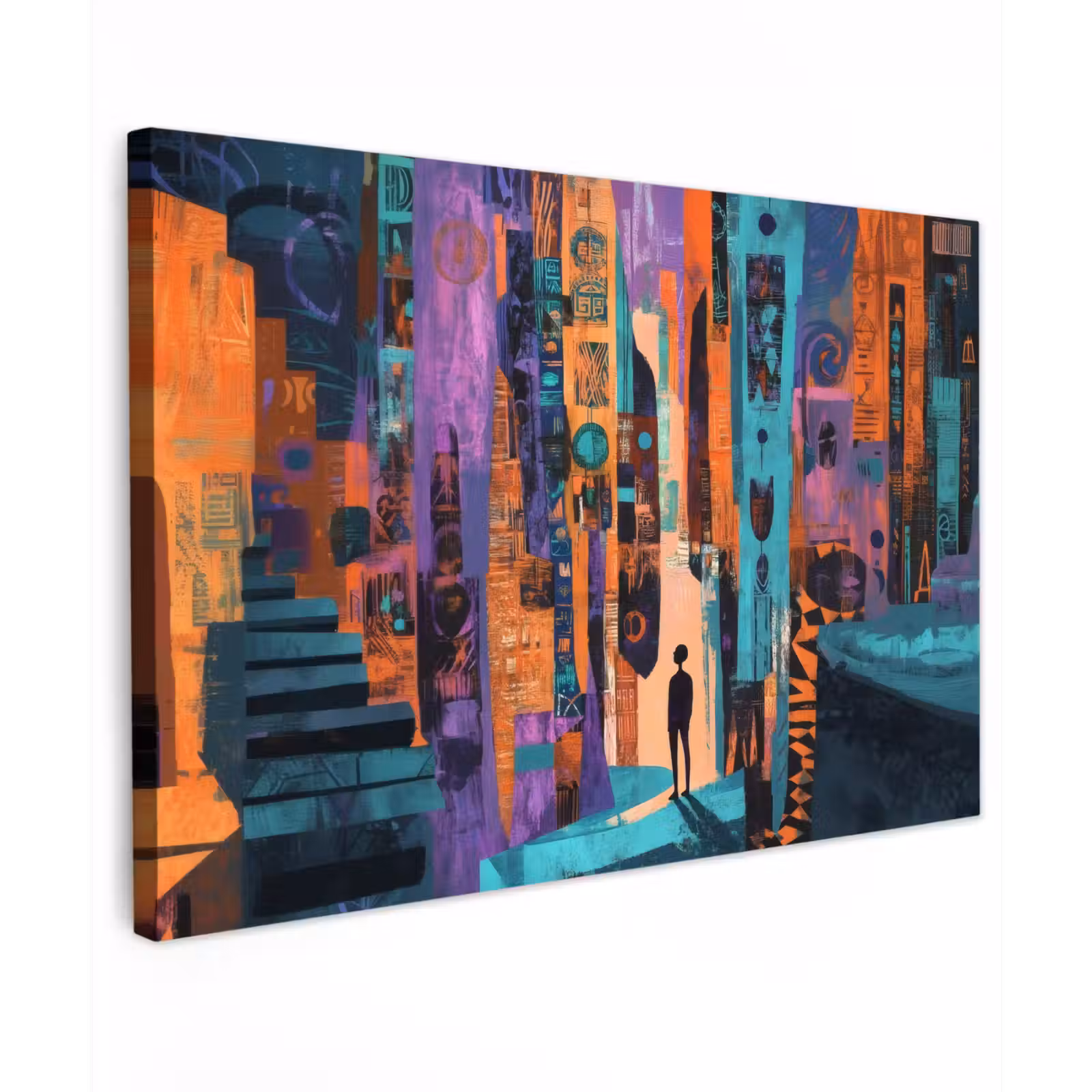 Canvas schilderij - Abstract - Figuren - Kleurrijk — 1