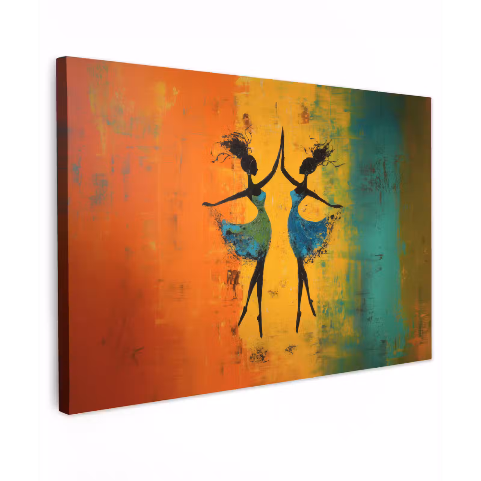 Canvas schilderij - Dansen - Vrouwen - Verfstructuur — 1