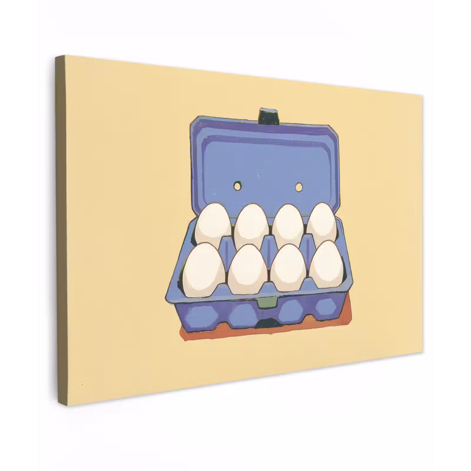 Canvas schilderij - Eieren - Doos - Minimalistisch - Blauw — 1