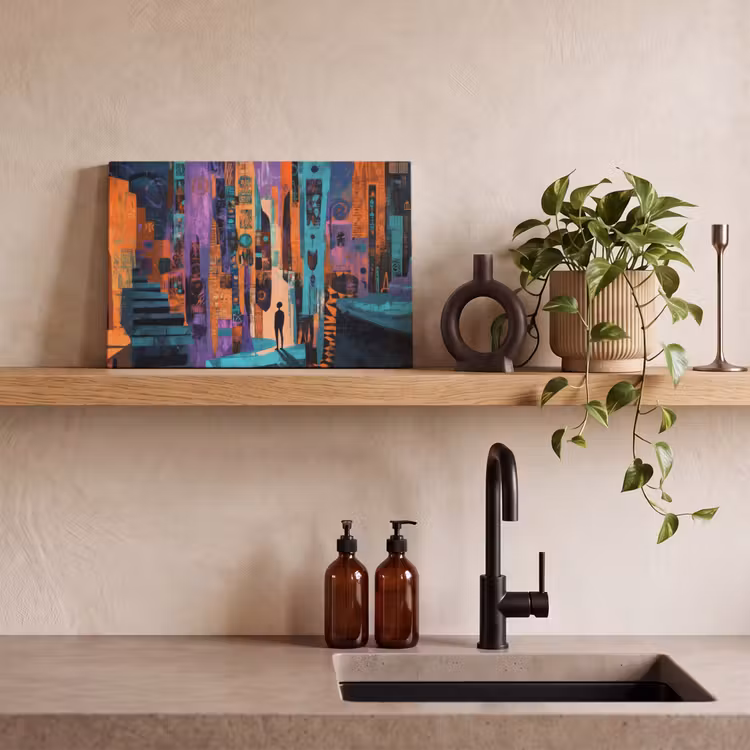 Canvas schilderij - Abstract - Figuren - Kleurrijk — 3
