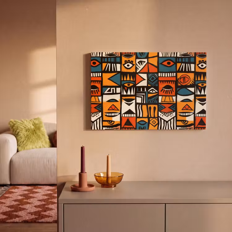 Canvas schilderij - Abstract - Gezichten - Mozaïek — 2