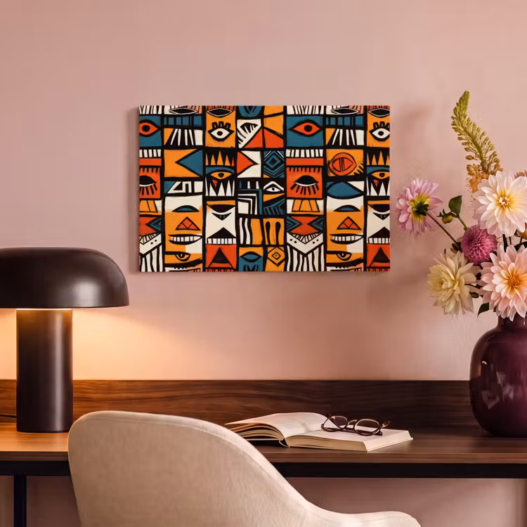 Canvas schilderij - Abstract - Gezichten - Mozaïek — 4