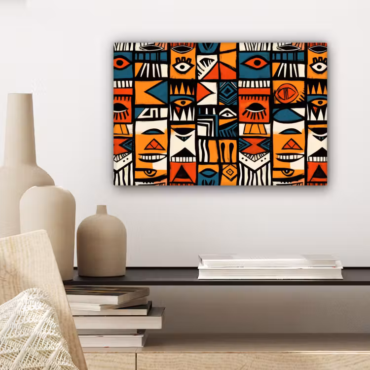 Canvas schilderij - Abstract - Gezichten - Mozaïek — 5