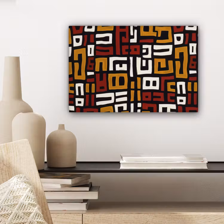 Canvas schilderij - Abstract - Patroon - Rood — 5