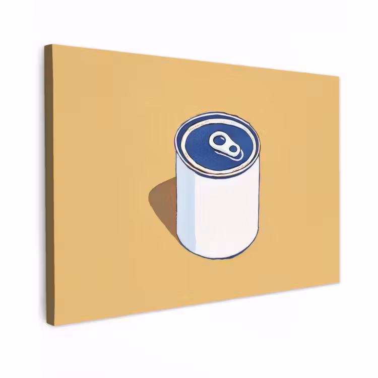 Canvas schilderij - Blikje - Minimalistisch - Blauw - Illustratie — 1