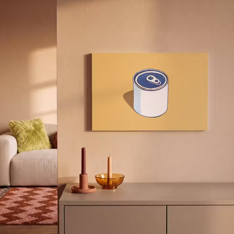 Canvas schilderij - Blikje - Minimalistisch - Blauw - Illustratie — 2