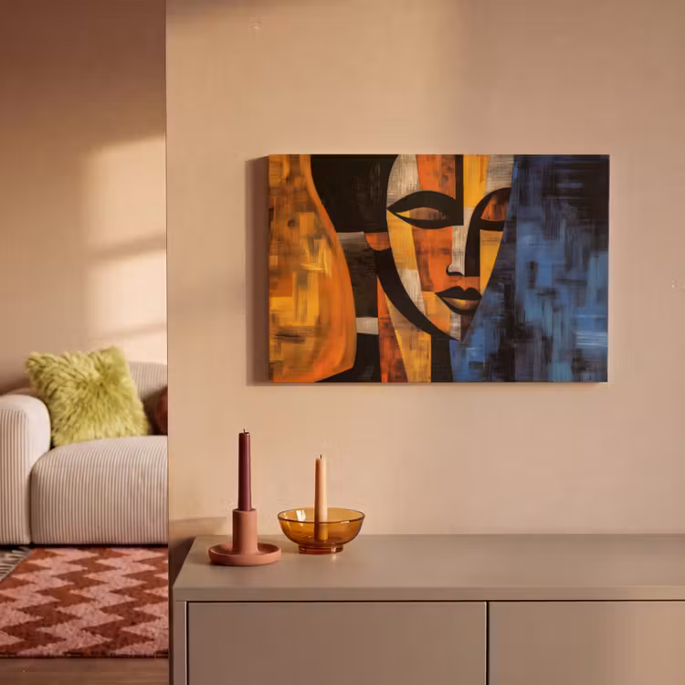 Canvas schilderij - Abstract - Portret - Kleurvakken — 2