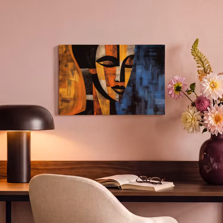 Canvas schilderij - Abstract - Portret - Kleurvakken — 4