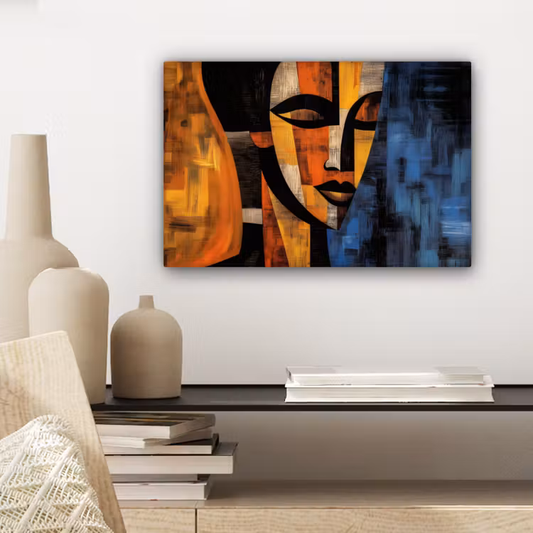 Canvas schilderij - Abstract - Portret - Kleurvakken — 5