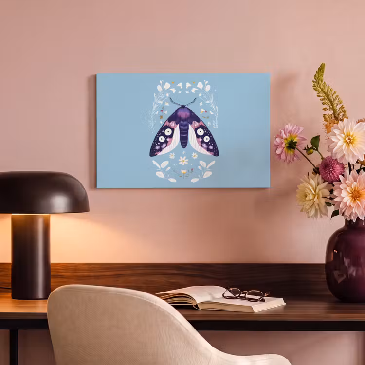 Canvas schilderij - Bladeren - Wit - Vlinder - Insect — 4