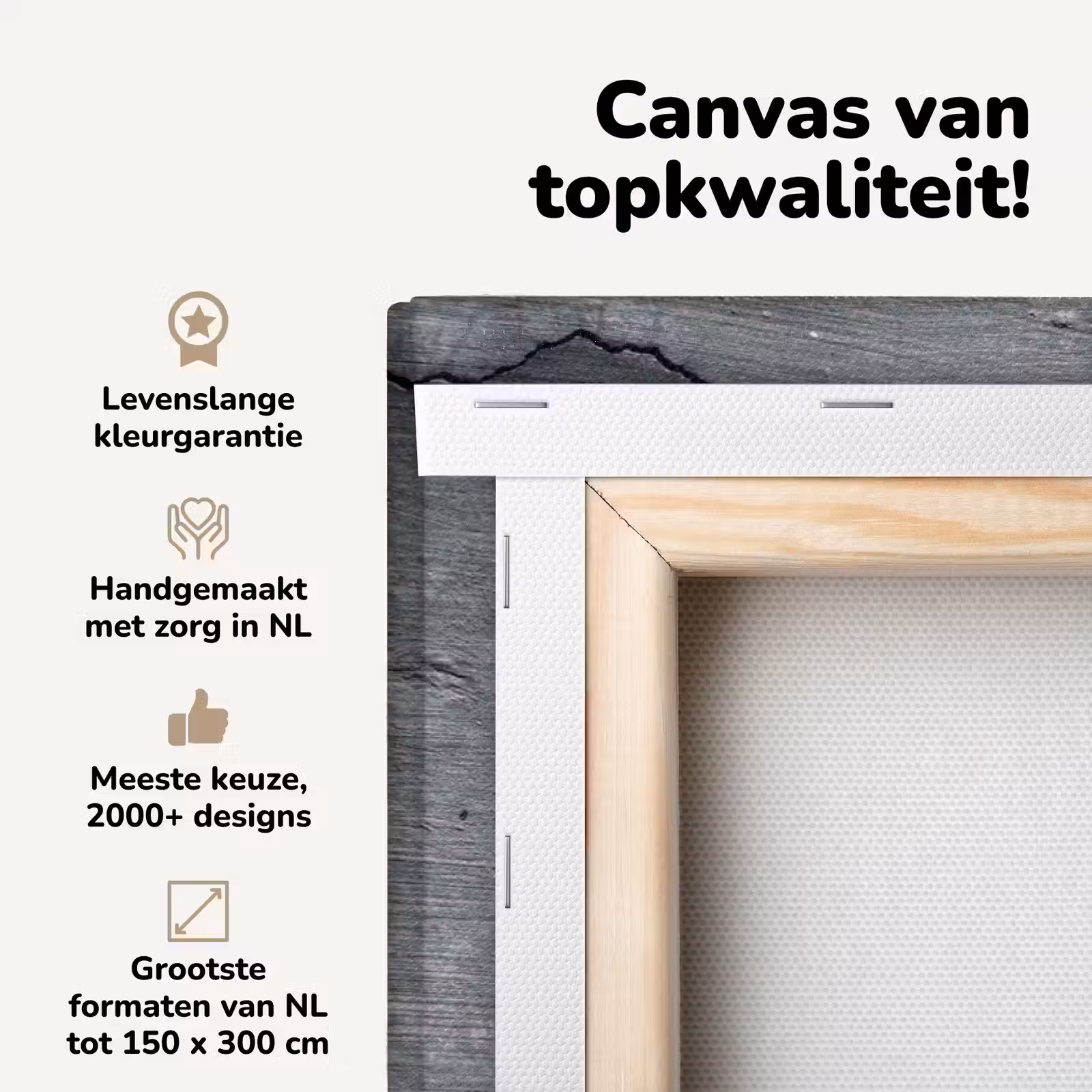 Canvas schilderij - Beton - Grijs - Scheur — 1