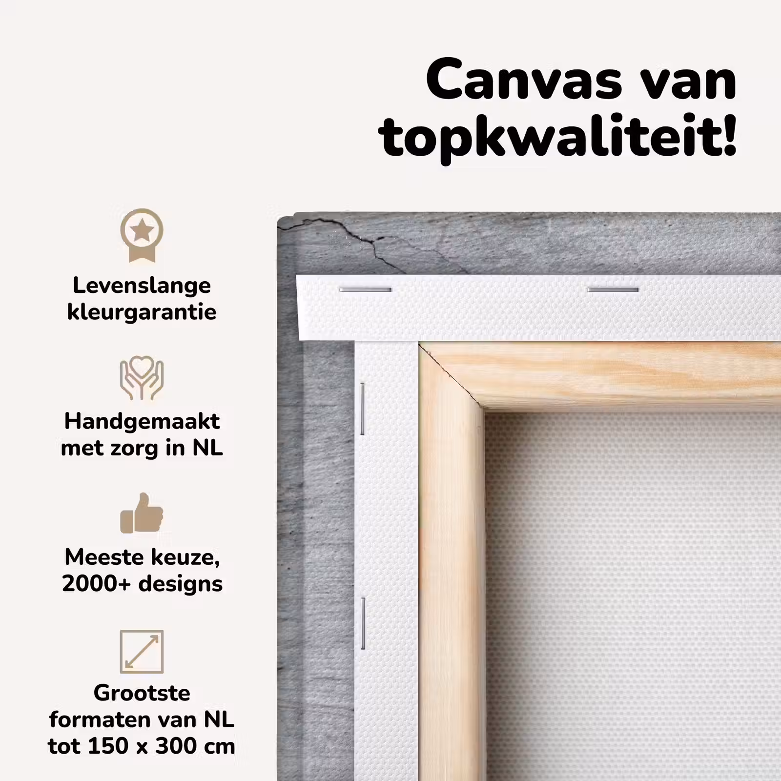 Canvas schilderij - Beton - Scheur - Grijs — 1