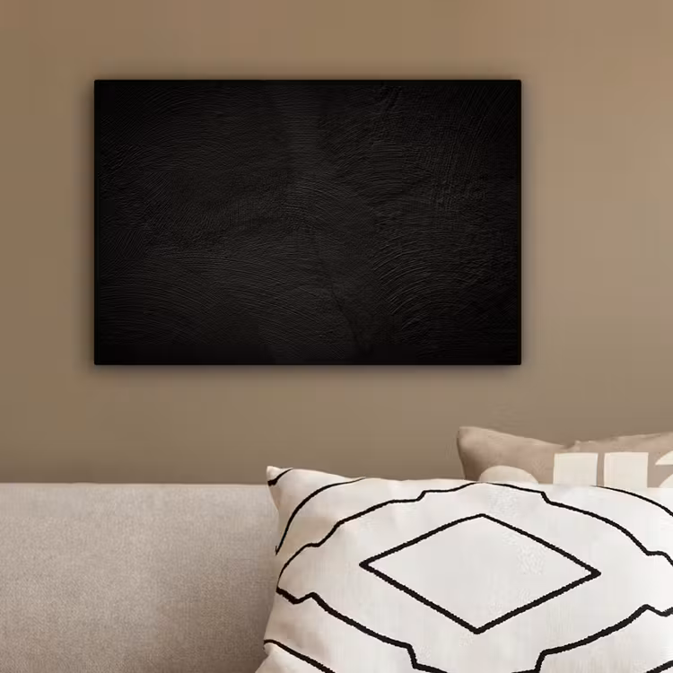Canvas schilderij - Beton print - Industrieel - Zwart — 3