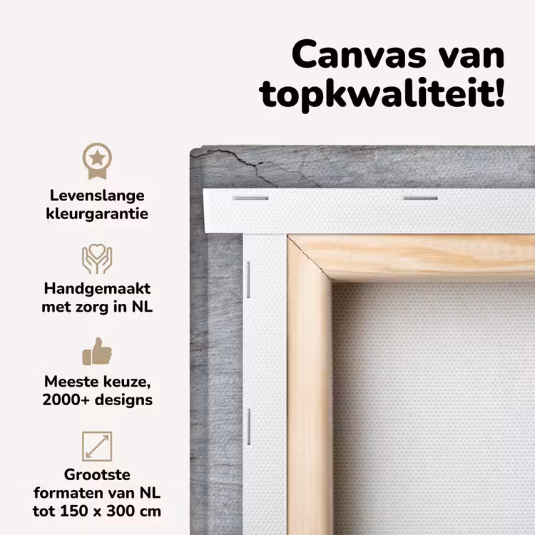 Canvas schilderij - Beton - Scheur - Grijs — 1