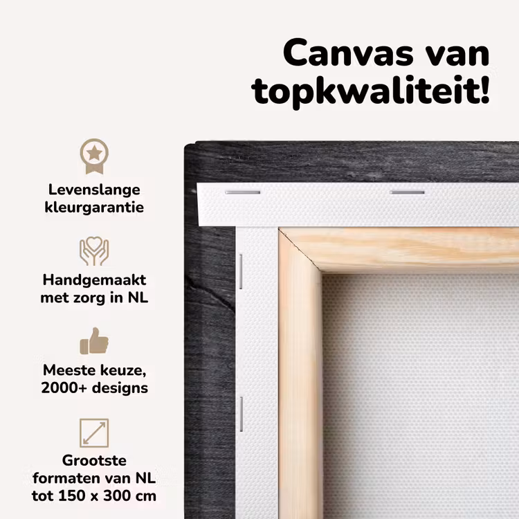 Canvas schilderij - Beton - Zwart - Scheur — 1