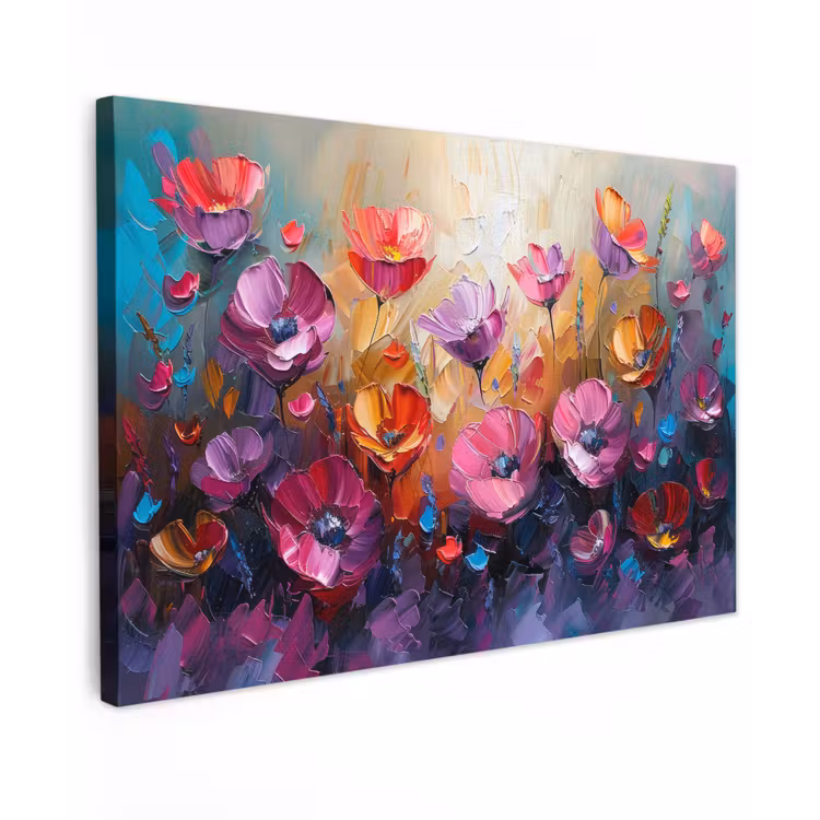 Canvas schilderij - Bloemen - Botanisch - Kunst - Roze - Natuur — 1