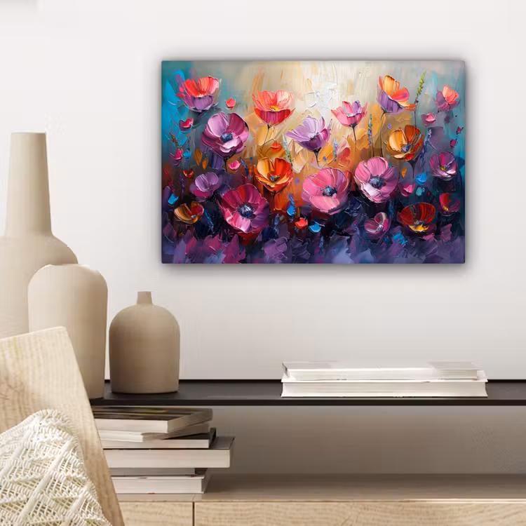 Canvas schilderij - Bloemen - Botanisch - Kunst - Roze - Natuur — 5