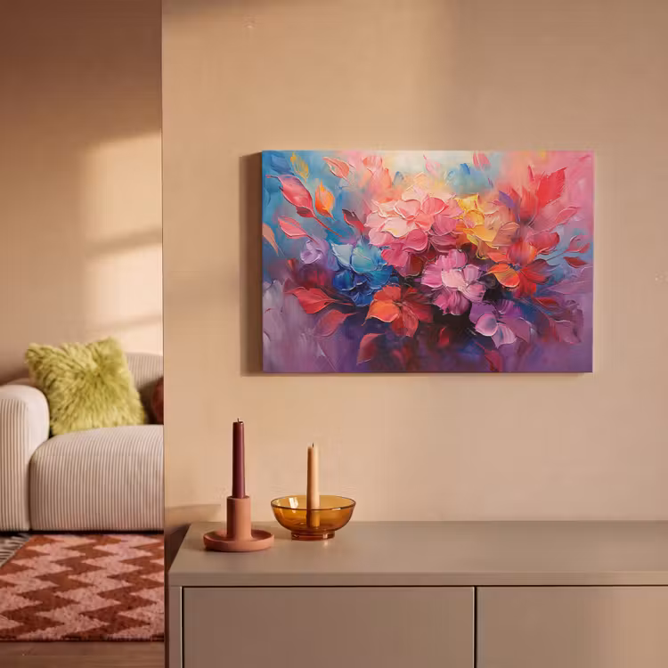Canvas schilderij - Bloemen - Roze - Watercolor - Kunst — 2