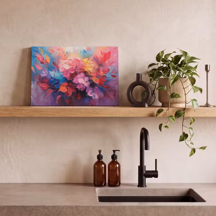 Canvas schilderij - Bloemen - Roze - Watercolor - Kunst — 3