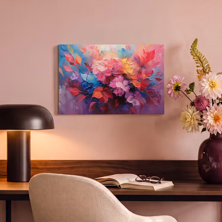 Canvas schilderij - Bloemen - Roze - Watercolor - Kunst — 4
