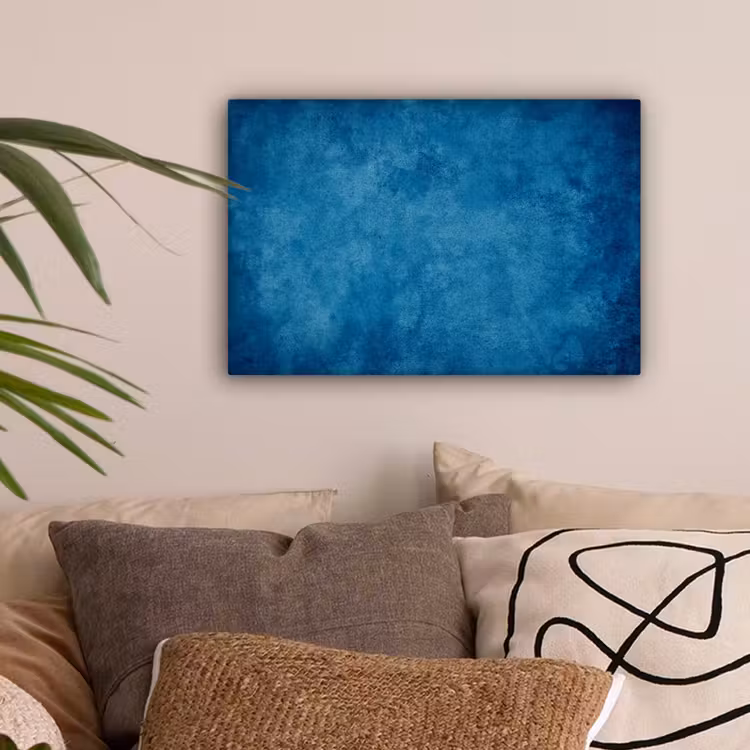 Canvas schilderij - Beton - Blauw - Vintage - Structuur - Industrieel — 2